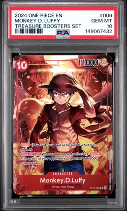 2024 ONE PIECE PROMOS TREASURE BOOSTERS SET #006 MONKEY D. LUFFY PSA 10 - Image 1