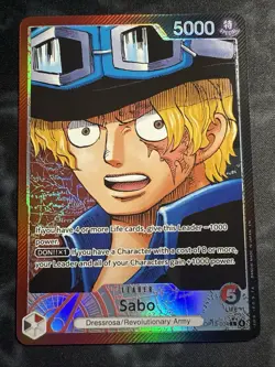 Namco Sabo OP13-004 Alternate Art Foil Leader Carrying on His Will 5000 English - Image 1