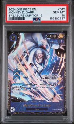 2024 ONE PIECE PROMOS TREASURE CUP-TOP 16 #012 MONKEY D. GARP PSA 10 - Image 1