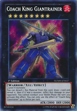 Yugioh! LP Coach King Giantrainer - NUMH-EN037 - Secret Rare - 1st Edition Light - Image 1