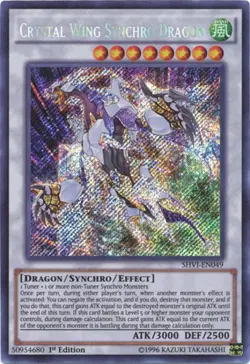 Yugioh! LP Crystal Wing Synchro Dragon - SHVI-EN049 - Secret Rare - 1st Edition - Image 1