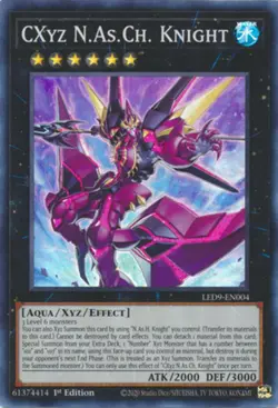 Yugioh! LP CXyz N.As.Ch. Knight - LED9-EN004 - Super Rare - 1st Edition Lightly - Image 1