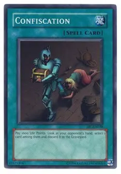 Yugioh! LP Confiscation - SRL-038 - Super Rare - Unlimited Edition Lightly Playe - Image 1