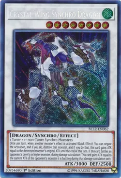 Yugioh! LP Crystal Wing Synchro Dragon - BLLR-EN062 - Secret Rare - 1st Edition - Image 1