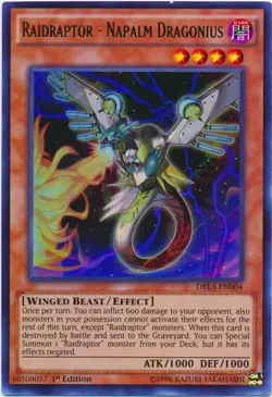 Raidraptor - Napalm Dragonius - DRL3-EN004 - Ultra Rare - 1st Edition NM Yugioh - Image 1