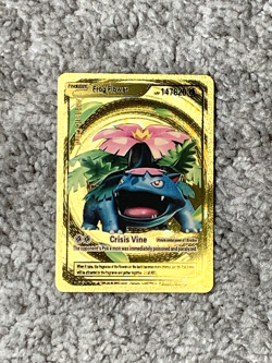 Unique Venusaur Frog Flower HP147820 Ltd Ed Gold Foil Fan Art Card - Image 1