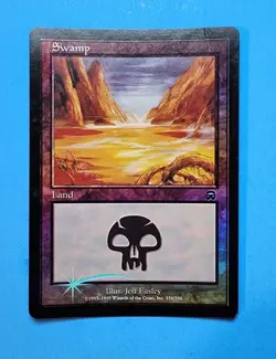 1x Swamp Basic Land Mercadian Masques 1999 Mtg Magic Card Black Mana Foil 339 - Image 1