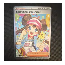 Pokemon Rosa's Encouragement Trainer Supporter Full Art POR 123/088 Holo Card - Image 1