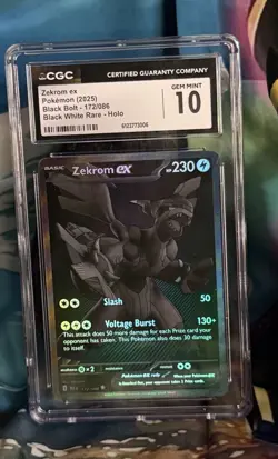 Pokemon Tcg Zekrom Ex 172/086 Black Bolt White flare CGC 10 gem mint graded card - Image 1