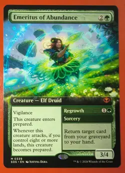 MTG, EMERITUS OF ABUNDANCE, 0339, NM - SECRETS OF STRIXHAVEN, EXTD. ART, MYTHIC - Image 1
