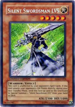 Silent Swordsman LV5 - EEN-ENSE4 - Secret Rare - Limited Edition PL/MP Yugioh Bo - Image 1