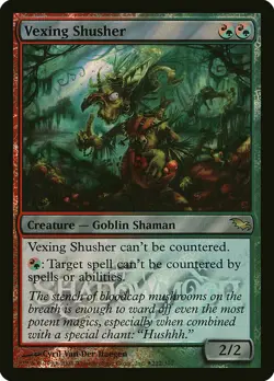 VEXING SHUSHER (Launch Promo) - MTG Shadowmoor Foil Promo Rare Creature LP/EX - Image 1