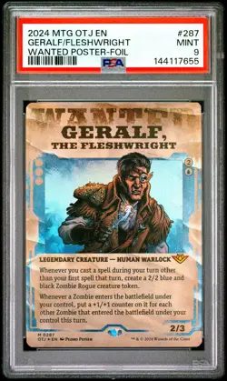 2024 MTG OUTLAWS OF THUNDER JUNCTION #287 GERALF, THE FLESHWRIGHT PSA 9 - Image 1