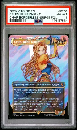 2025 MTG FINAL FANTASY COMMANDER #0209 CELES, RUNE KNIGHT PSA 8 - Image 1