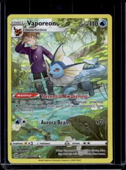 2022 Pokemon SWSH Brilliant Stars Vaporeon Trainer Gallery Holo #TG02/TG30 - Image 1