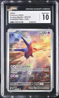 Latios #203/191 Sv08: Surging Sparks Illustration Rare CGC 10 - Image 1