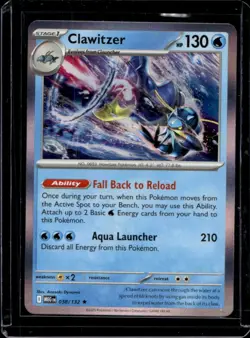 2025 Pokemon Mega Evolution Clawitzer Rare #038/132 - Image 1