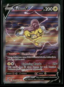 2023 Pokemon Sword & Shield Crown Zenith Raikou V Full Art #GG41 - Image 1