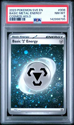 2023 POKEMON SVE EN-BASIC ENERGIES COSMOS HOLO #008 BASIC METAL ENERGY PSA 8 - Image 1
