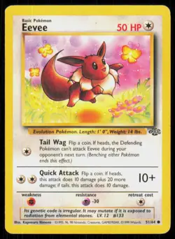 1999 Pokemon Vintage WOTC Jungle Eevee #51/64 - Poor - Image 1