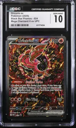 POKEMON ORICORIO EX HOLO FULL ART PROMO BLACK STAR 024 ENGLISH 2025 CGC 10 - Image 1