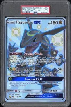 2018 POKEMON SUN & MOON CELESTIAL STORM #177A FULL ART/RAYQUAZA GX PSA 9 - Image 1