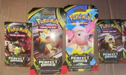Pokemon Mega Evolution Perfect Order Sealed Sleeved 7 Pack Lot - Image 2
