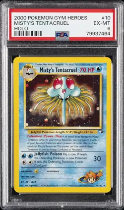 2000 POKEMON GYM HEROES HOLO #10 MISTY'S TENTACRUEL PSA 6 - Image 1