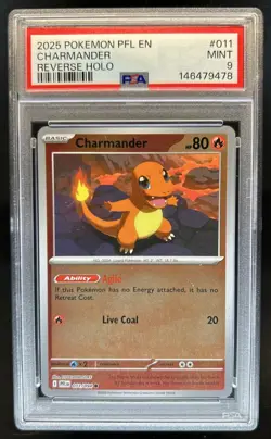 2025 Pokemon Phantasmal Flames Charmander Common #011/094 PSA 9 - Image 1