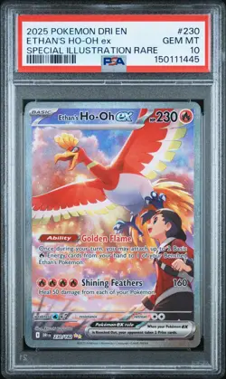 2025 POKEMON DESTINED RIVALS SPECIAL ILLUSTRATION RARE ETHAN'S HO-OH EX PSA 10 - Image 1