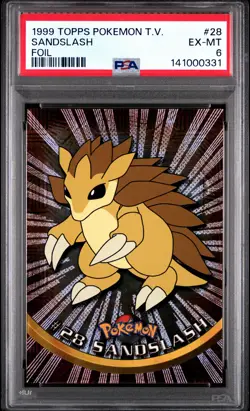 1999 TOPPS POKEMON TV FOIL #28 SANDSLASH PSA 6 - Image 1