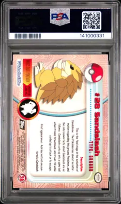 1999 TOPPS POKEMON TV FOIL #28 SANDSLASH PSA 6 - Image 2