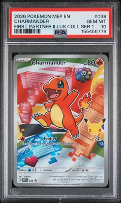2026 POKEMON MEP EN-ME BLACK STAR PROMO #038 CHARMANDER PSA 10 - Image 1