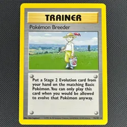 Pokemon Breeder 76/102 Rare Base Set Unlimited Pokemon Lightly Played - Image 1