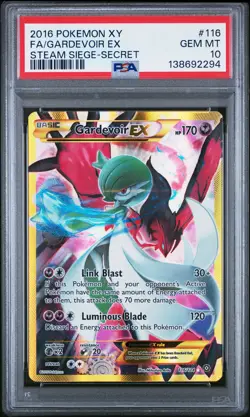 2016 POKEMON XY STEAM SIEGE SECRET #116 FULL ART/GARDEVOIR EX PSA 10 - Image 1
