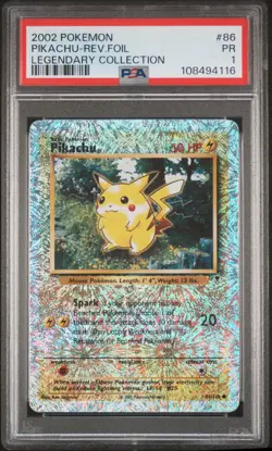 2002 POKEMON LEGENDARY COLLECTION #86 PIKACHU-REVERSE FOIL PSA 1 - Image 1