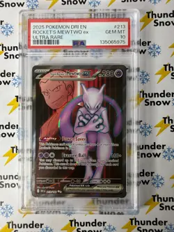 Rocket's Mewtwo ex #213 Ultra Rare Destined Rivals 2025 Pokemon PSA 10 135065975 - Image 1