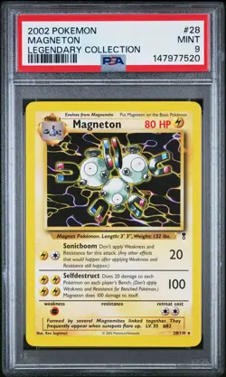 2002 POKEMON LEGENDARY COLLECTION #28 MAGNETON PSA 9 - Image 1