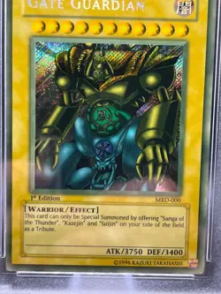 Vintage Yugioh Gate Guardian MRD-000 1st Edition Misprint Heavy Faded PSA 9 MINT - Image 3