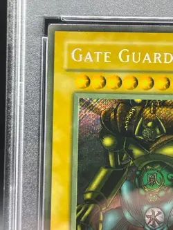 Vintage Yugioh Gate Guardian MRD-000 1st Edition Misprint Heavy Faded PSA 9 MINT - Image 5