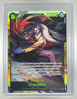 Crocodile 2026 One Piece Azure Sea's Seven #OP14-120 Secret Rare Manga Art - Image 1