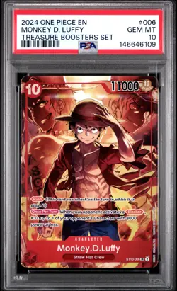 2024 ONE PIECE PROMOS TREASURE BOOSTERS SET #006 MONKEY D. LUFFY PSA 10 - Image 1