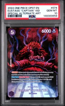 2024 ONE PIECE OP07-500 YEARS IN THE FUTURE ALT ART EUSTASS "CAPTAIN" KID PSA 10 - Image 1