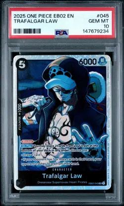 2025 ONE PIECE EB02-EXTRA BOOSTER -ANIME 25TH COLLECTION- TRAFALGAR LAW PSA 10 - Image 1