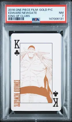 2016 ONE PIECE FILM: GOLD PLAYING CARDS KING OF CLUBS EDWARD NEWGATE PSA 7 - Image 1