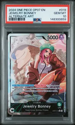 2024 ONE PIECE OP07-500 YEARS IN THE FUTURE ALTERNATE ART JEWELRY BONNEY PSA 10 - Image 1