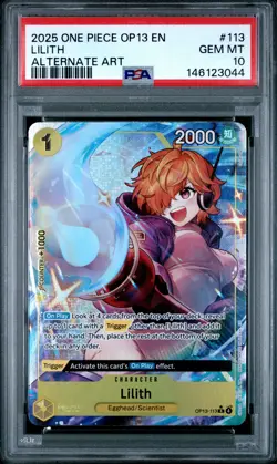 2025 ONE PIECE OP13-CARRYING ON HIS WILL ALTERNATE ART #113 LILITH PSA 10 - Image 1