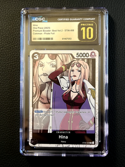 CGC 10 Pristine Hina One Piece 2025 The Best Vol 2 Pirate Foil NM [POP 3] - Image 3