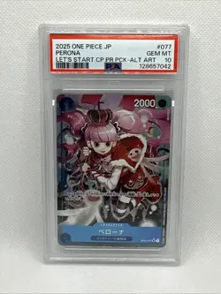 PSA 10 One Piece Perona OP01-077 Japanese Let's Start Campaign Alternate Art - Image 1