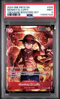 2024 ONE PIECE PROMOS TREASURE BOOSTERS SET #006 MONKEY D. LUFFY PSA 9 - Image 1